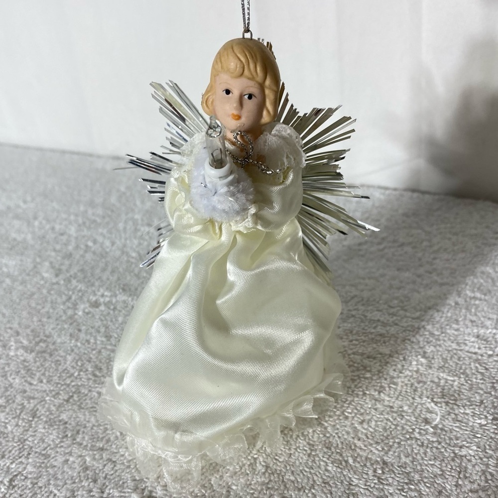 5/$35 Vintage Angel Christmas Tree Topper Angel Pig Tail Light